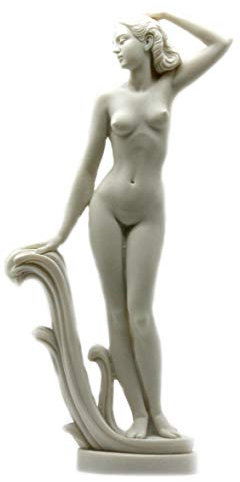 Statue Göttin Aphrodite, nackte Venus, weibliche Figur, Alabaster-Statue, Skulptur, 31 cm