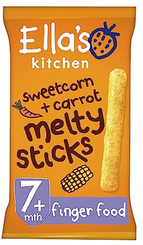 Ella's Kitchen Sweetcorn and Carrot Melty Sticks from 7 Months, 16g
