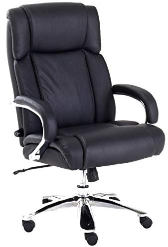 Robas Lund Bürostuhl bis 220 Kg belastbar in Schwarz Chefsessel Drehstuhl höhenverstellbar, Real Comfort 5