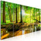 B&D XXL - Wandbilder XXL Wald 200x80 cm 5 tlg - Wand Deko Leinwand Bilder Groß Wandbild Wohnzimmer Bild Schlafzimmer Kunstdruck Panoramabild - Landschaft Natur Waldlandschaft Bäume Grün c-B-0241-b-m
