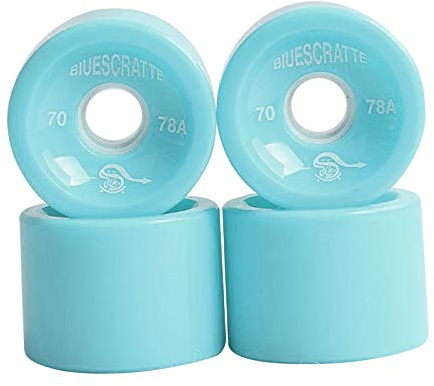 Perfeclan 4 unids/Pack 70mm Longboard PU Rueda de Skateboard 78A dureza Ruedas Crucero de ABEC-9 rodamientos Cubierta Exterior - Luz Azul