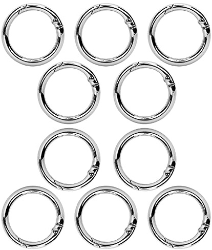 10PCS 25mm Aleación de Zinc Mosqueton Bolso Redondo | Resorte de Gatillo Gancho de Aleación Hebillas para Manualidades Accesorios,Plata