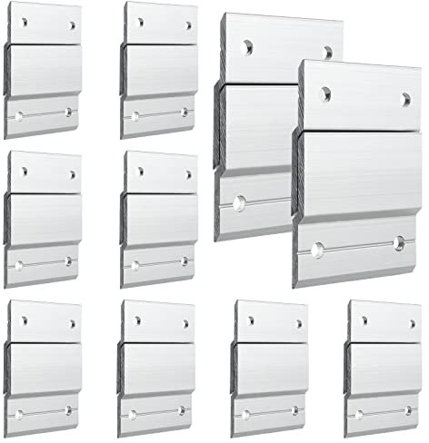 FVIEXE 20 Stück 5.1 cm French Cleat Aufhänger, robuster Metall-Bilderaufhänger Z-Stange, ineinandergreifende Aluminium-Z-Clips zum Aufhängen von Bildern, Kanten, Spiegeln, Wandmontage, Hardware-Kit