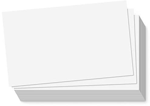 S&O 300gsm 3x5” Postcard Paper Cardstock (Both Sides Blank) for Art or Blank Note Sheets for Mailing. White Plain Greeting Slips, Index Note Printable Message Tags Set. Bulk Printed Letters, 100 Pack