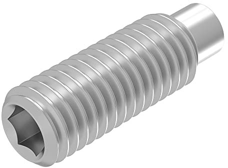 SECCARO Gewindestift mit Innensechskant und Zapfen M8 x 25 mm, Edelstahl V2A VA A2, DIN 915 / ISO 4028, 20 Stück