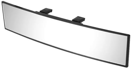 Auto Panorama Ruckspiegel - 290 mm Universal Fahrzeugspiegel mit Weitwinkel - KFZ Innenspiegel gebogen - PKW Ersatzspiegel zum Aufstecken für Autos und Nutzfahrzeuge - Sicherheitspiegel Fahrzeug