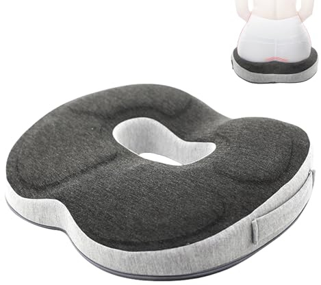 Cojín de asiento ortopédico: cojín ortopédico para silla, cojín antiescaras, cojín ergonómico para silla, alivio eficaz de la ciática y el dolor de espalda, ideal para oficina coche y silla de ruedas