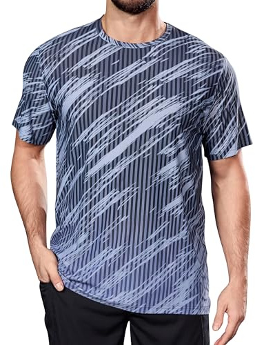 ELETOP Men's T-Shirt Quick Dry Workout Gym Running Shirts for Men Moisture Wicking Breathable Athletic Sport Short Sleeve Tee Shirts