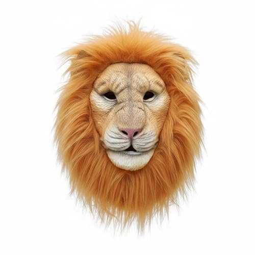 Qianly Masque Lion En Latex Masque Lion Intégral pour Adultes, Halloween, Fêtes Costumées, Carnaval