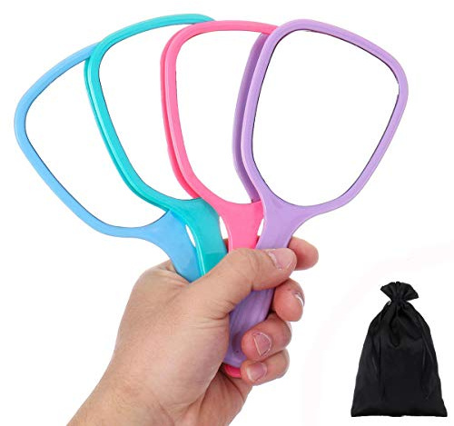 Aestivate 4PC Hand Mirror, Travel Handheld Mirror, Cosmetic Mirror with Handle (4PC)