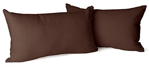 Amolavet Kissenbezug 40 x 80 Braun 2er Set Kopfkissenbezug 40x80 mit Hotelverschluss aus Gebürstetem Mikrofaser