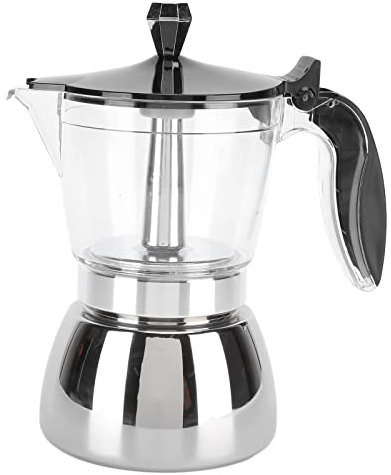 OUKENS Cafetera espresso de 300 ml 6 tazas acero inoxidable cafetero italiana octogonal para el hogar