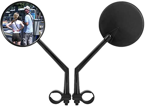 2pcs Bike Mirrors 360°Adjustable Bicycle Rearview Mirrors Wide Angle Handlebar Mirror Plastic Convex Cycling Rear View Mirrors Bar End Mirrors for Mobility scooter E-Bike,Handlebars 22.2mm