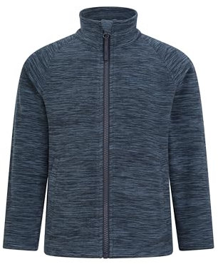 Mountain Warehouse Veste Snowdonia en Polaire Douce et légère pour Enfant - Anti-Boulochage, séchage Rapide - avec Poches - pour Les Temps froids et Les Voyages, Hiver Bleu Marine 3-4 Ans
