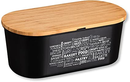 Kesper | Brotbox, Material: Melamin, Bambus, Maße: B: 34 x H: 14 x T: 18 cm, Farbe: Schwarz,Braun | 58503