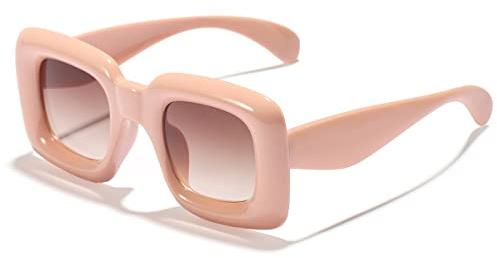TOSGMLOUS Kids Cute Inflated Square Sunglasses for Boys Girls (Light Pink)