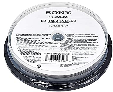 Digital 4X 128GB BDXL Quad Layer BD-R XL White Inkjet Printable Blu-ray Recordable 50 Year archival Discs - 10 Discs