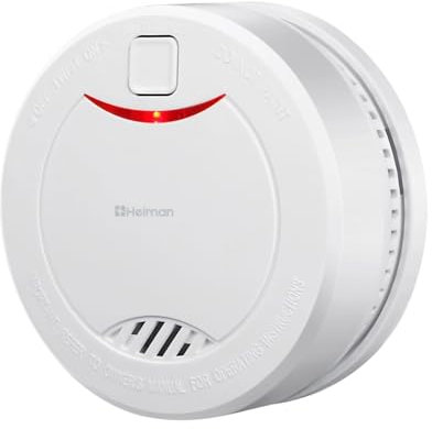 HEIMAN Détecteur de fumée photoélectrique avec Pile 10 Ans - Detecteur d'incendie DIN EN14604 - Blanc, 625PHS*1 (Pack de 1)