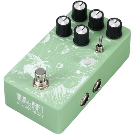ALABS NOVADRIFT Modulation Pedals Für E Guitar, Gitarren Pedal mit 9 Stereo Mod Effects, Effektgerät - Analog Dry Through,Tap Tempo,True Bypass,Multi-Expression Control