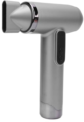 Sändlös Hårtork, USB -uppladdningsbar Hårstrån Torktumlare Bärbar Tyst för Student Sovsalar, Resor, Utomhus (Silver)