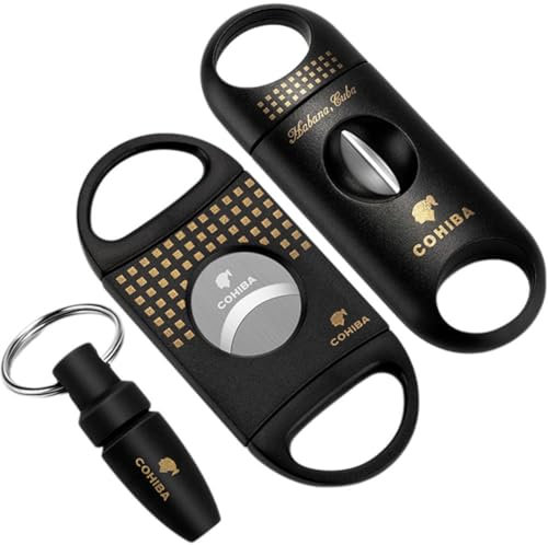 Stakee Set Tagliasigari, Forbici per Sigari a Doppia Lama in Acciaio Inossidabile, Accessori per Forbici per Sigari, Strumento Portatile Viaggio per Tagliare I Sigari.