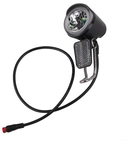 Phare pour vélo électrique | Projecteur avant LED | Lampe étanche pour vélo électrique | Alimentation 6-60 V avec support de montage noir (étanche)