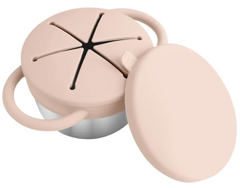 Generico Contenitori Per Spuntini Per I Più Piccoli - Tazza Portamerenda Antigoccia Per Bambini Con Coperchio Ermetico | Barattolo Organizzatore Per Alimenti Multifunzionale Per Bambini E Bambine