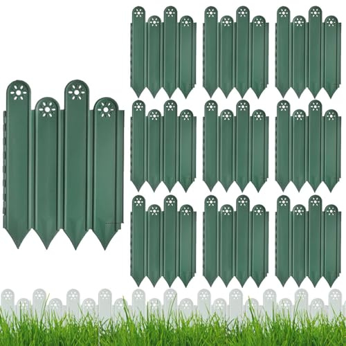 Borde de Jardín,Bordes Decorativos para Parterres | 10 Piezas Valla Decorativa Protectora para Césped Jardín Parterre Patio Caminos