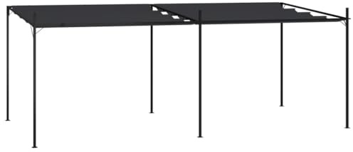 Mokuyary Gazebo con tetto retrattile 600x300x233 cm Antracite Tenda di Ricevimento, Gazebo Padiglione per Campeggio, Eventi, Terrazze e Festival