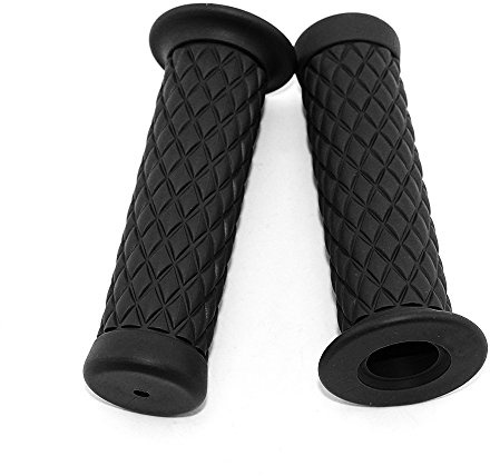 Motorcycle Grips Non Slip Rubber Bar End Thruster Grip 7/8 22mm 24mm Motorcycle Comfort Hand Handlebar Grip Thruster Grip (Black)