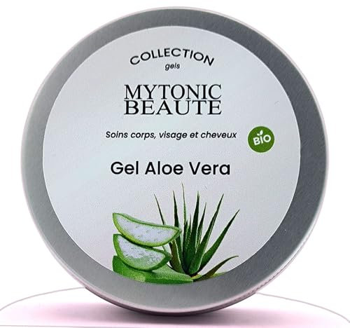 Gel d'Aloe Vera Bio et Pur 99.5% - Hydratant Naturel pour Visage, Corps et Cheveux - Calmant Après-Rasage, Après-Soleil Naturel, Soin Capillaire, Plaquage Cheveux | MYTONIC BEAUTE