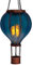 LED Solar Heißluftballon mit Flammeneffekt Beleuchtung | Lampion mit 20 warm-weißen Lichter | Gartenlaterne zum hängen | inkl. Metallkette | Gesamthöhe ca. 40,5 cm (Blau)