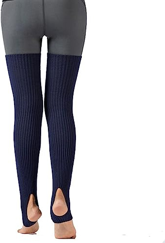 Yurosiay Calentadores largos de ballet para mujer, con orificio en el talón, calentadores de piernas por encima de la rodilla, calentadores de invierno, calentadores de botas de punto, calentadores