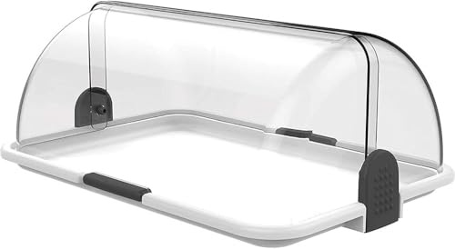 Cosedacasa Vetrina da banco Tavolo Self Service Porta Dolci brioche vivande Doppia Apertura Bianca espositore per Alimenti (Misura: CM 44X31X19)