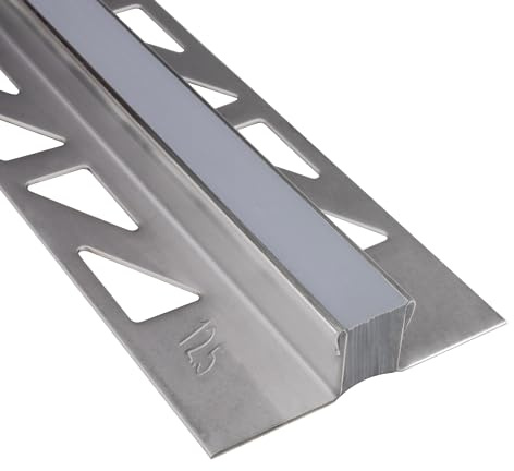Dehnfugen Edelstahl Fliesenschiene Fliesenprofil silber matt L250cm 12mm