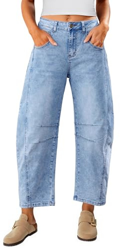 Vetinee Pantalon Jean Femme Jean Large Femme Bleu Nuit Routière Taille S : pour Les Tailles EU 34 à 36