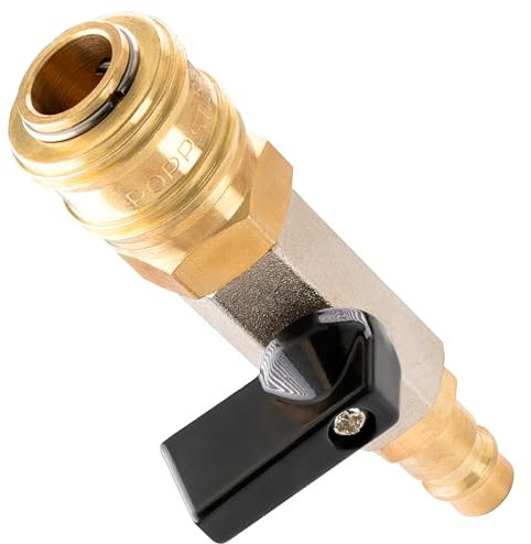 Poppstar Air Shut-Off Valve, 3/8 Inch Quick Change Coupling, Air Fill Valve, with 7.2 NW Nozzle