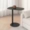 YunMeoCool Metal C Shaped Side Table, Modern C Shaped End Table for Sofa/Bed, Small Iron Couch Tables That Slide Under, Slim Coffee Snack Tv Tray Tables for Bedroom Living Room Bathroom (Black)