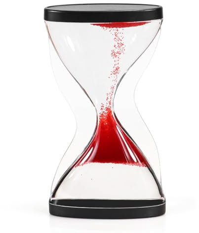 Reloj de Arena Anti-Gravedad 10 Minutos – Temporizador Sensorial con Arena Ascendente, Decoración Retro de Acrílico para Oficina y Hogar, Alivio Estrés para Adultos y Niños(Rojo)