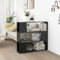 Youuihom Bücherregal Raumteiler Hochglanz-Schwarz 100x24x94 cm Sideboard Wohnzimmer Küchenschrank Regal Küchenregal Badezimmerschrank für Schlafzimmer Arbeitszimmer Wohnzimmer Büro