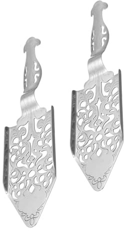 BESTYASH 2 pièces Cuillère à Absinthe Inox Cuillère à Bar Creuse pour Filtre Cocktail pour Préparation Douce et Dilution Uniforme Adaptée Maison et Au Bar