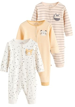NEXT Unisex Bambino Confezione da 3 Tutine per Neonati Senza Piedini con Personaggi Neutro 3 Mesi