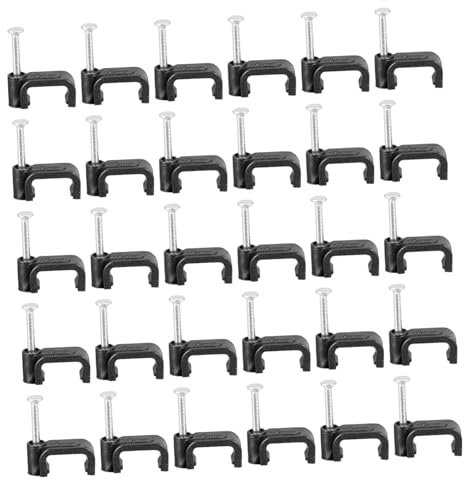 Gatuida 100 pezzi Clip di Fissaggio Nero con Chiodo in Acciaio per Fili e Tubazioni Supporto Resistente e Leggero per Cavi per Organizzare e Fissare Cavi Elettrici e Tubature