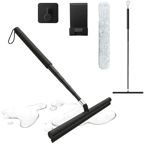 Tergivetro per Doccia,Pulisci Vetri Porte e Finestre Estensibile fino a 120cm,Tira Acqua da Doccia, Retrattile Tergicristallo,Spatole lava doccia,Tergivetro Doccia Silicone per Finestre Specchi Bagno