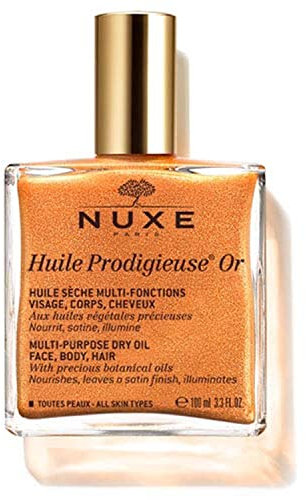 NUXE Aceite seco iluminador nutritivo para el rostro y el cuerpo, cabello huile prodigieuse 100 ml