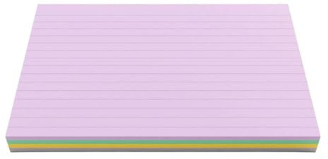 Silvine Luxpad Revision A6 Flash Cards - Lined (100 Cards) Assorted Colours, 6x4