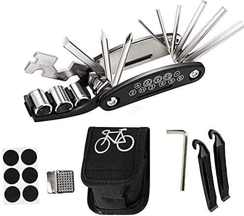 SOUNESS 16 in 1 Multifunction Tools-Bike Tools & Equipment，Puncture Repair kit Bike tyre，withTool Kits。 (Number 1)