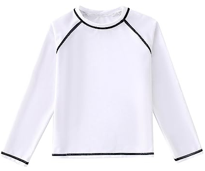SWAUSWAUK Chemise Natation Enfants 6-12 Ans - Manches Longues Haut de Maillot de Bain Garçons Protection UV UPF 50+
