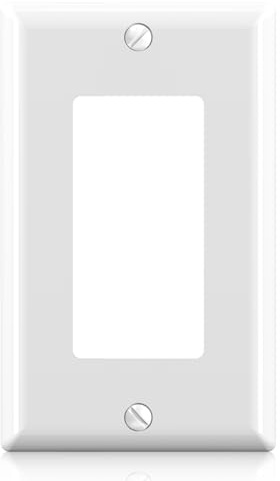 AIDA 1-Gang Standard Light Switch Cover Plate, Decorative Outlet Covers, Glossy White, 1-Pack Unbreakable Polycarbonate Wall Plates for Decorator Device, UL Listed, 4.5 H x 2.75 L