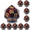 Bkemkri 10 Stück Polyedrisch Würfel Set, 20 Seitige Würfel Bunt Würfel, Sehr Passend Dungeon und Dragons, Farbige Würfel Eignen Sich für Tischkartenspiele (Rot Schwarze)